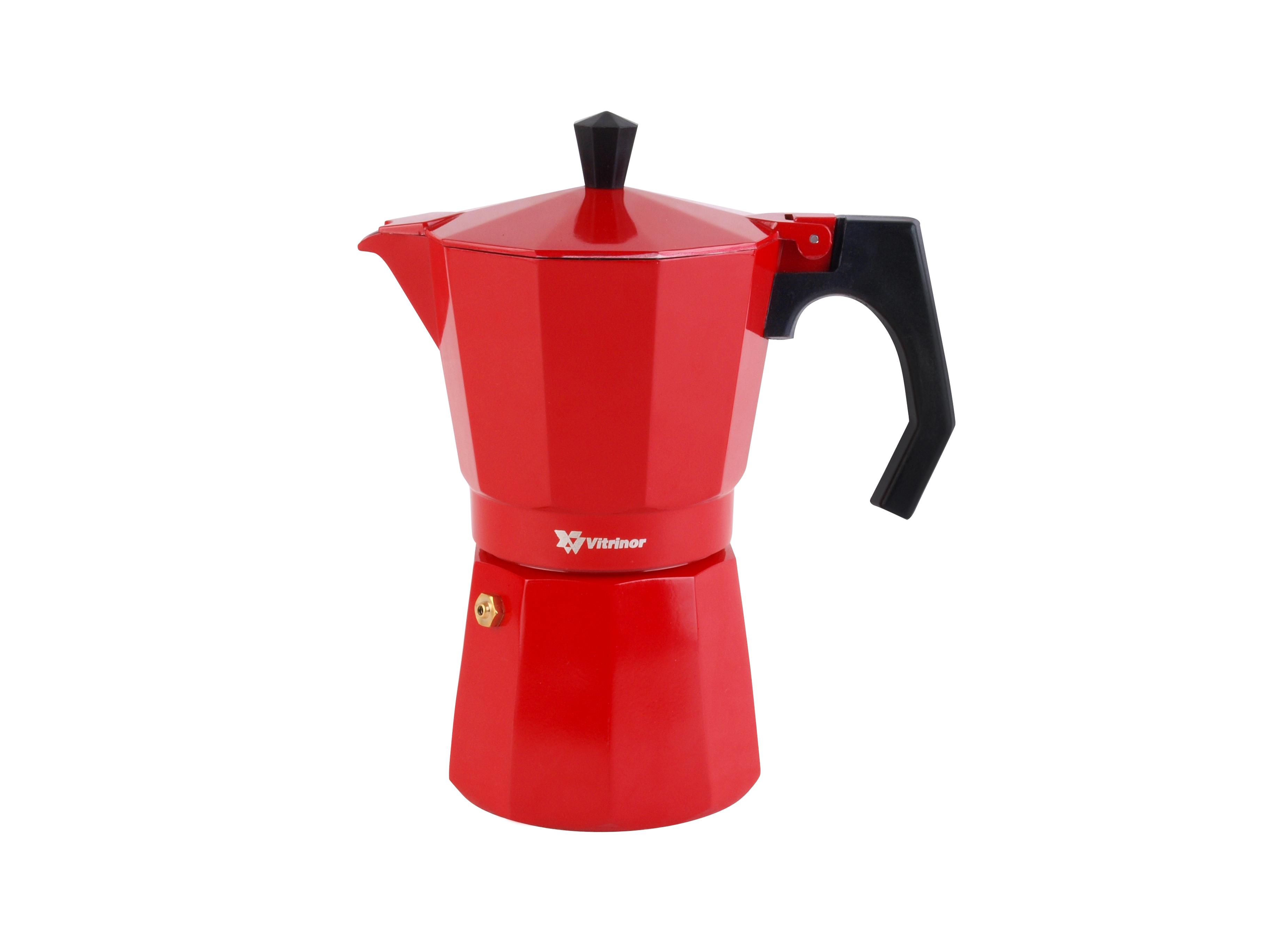 Гейзерна кавоварка Vitrinor на 9 чашок 400 мл Червоний (1224246)