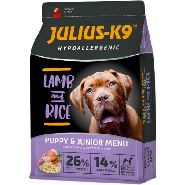 Корм для цуценят JULIUSК-9 Puppy&Junior Ягня та рис гіпоалергенний 3 кг (000019782)