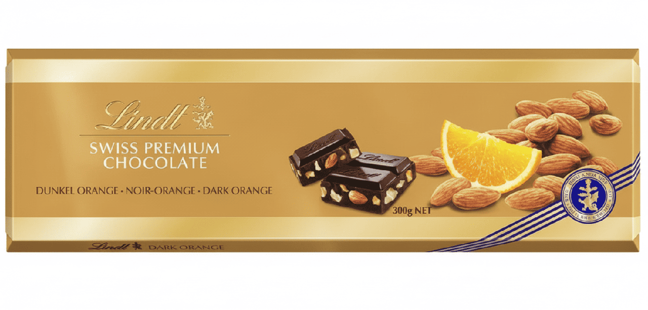 Шоколад Lindt Swiss Premium Dark Almond Orange 300 г (2852141667)