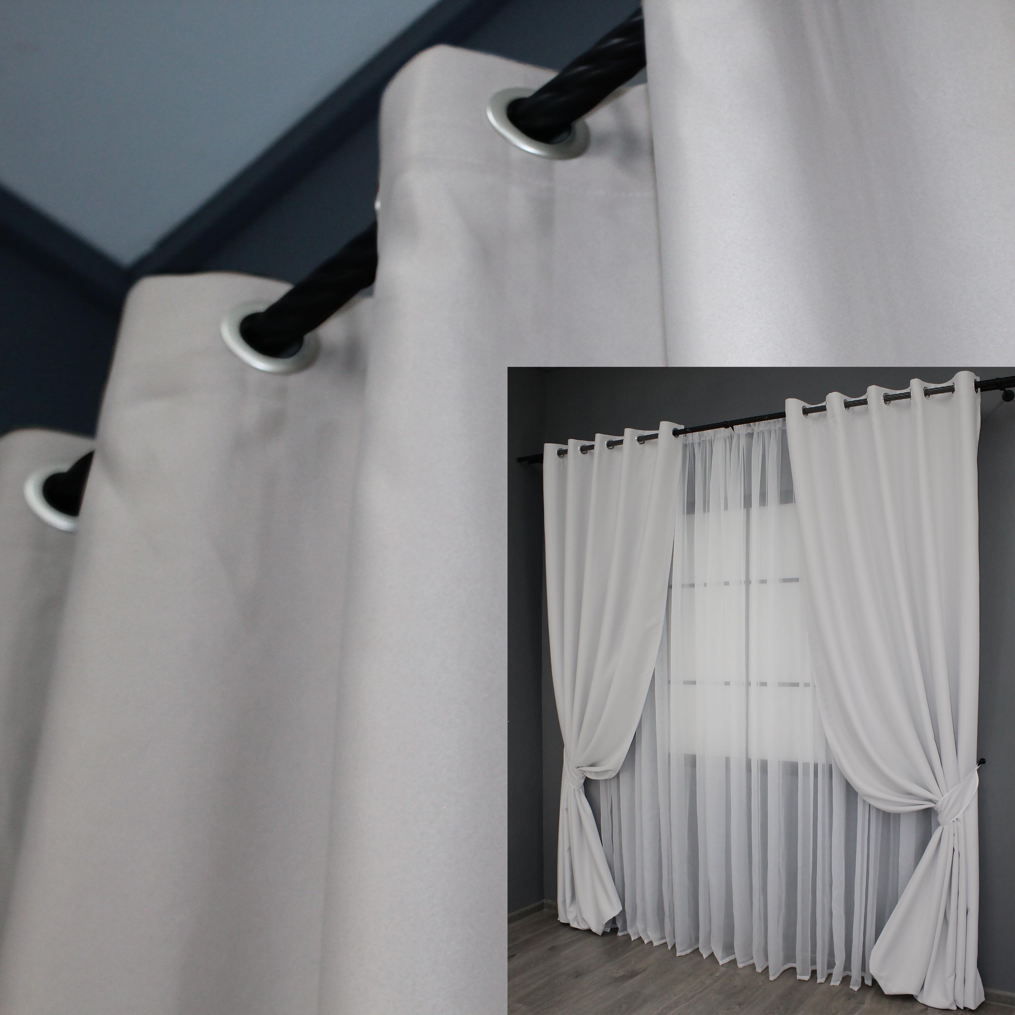 Комплект штор на люверсах VR-Textil Midnight №1223ш 150х270 см 2 шт. Світло-сірий (37-0112) - фото 4 Комплект штор на люверсах VR-Textil Midnight №1223ш 150х270 см 2 шт. Світло-сірий (37-0112) - фото 4