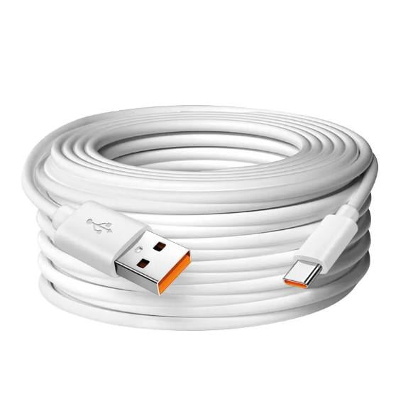 Кабель USB to Type-C 2 A для зарядки и питания 12 м Белый (USB Type-C 12m)