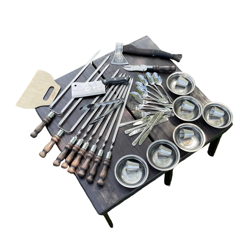 Набор шампуров Gorillas BBQ Тур 2.0 в деревянной коробке