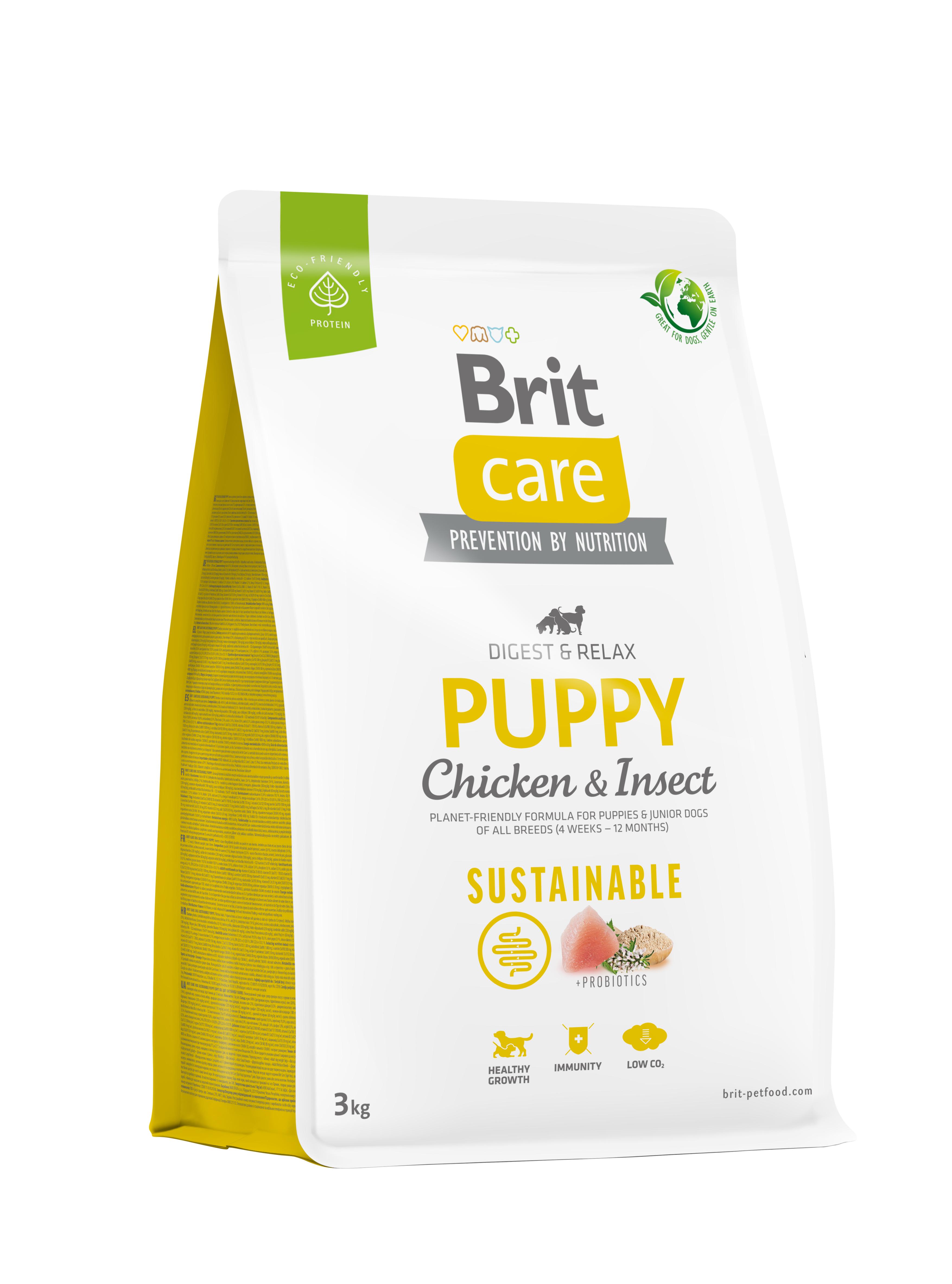 Корм для щенков Brit Care Dog Sustainable Puppy с курицей и насекомыми 3 кг (172170) - фото 1