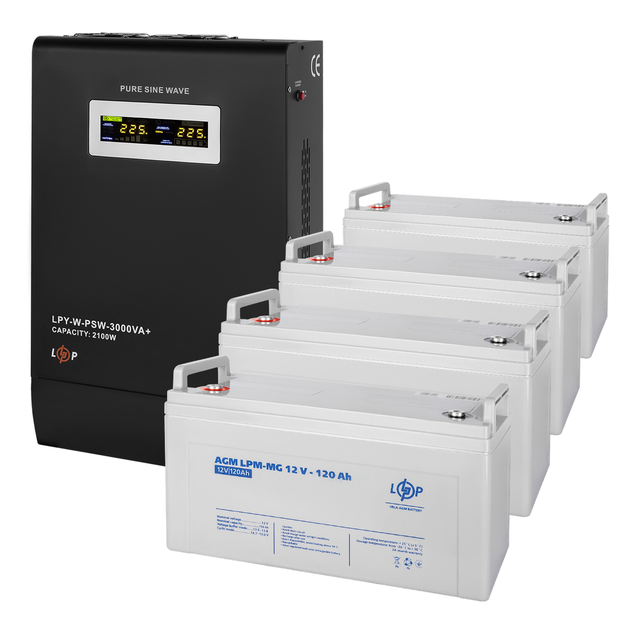 Комплект резервного питания LogicPower ИБП мультигелевая батарея UPS W3000 АКБ MG 5760Wh