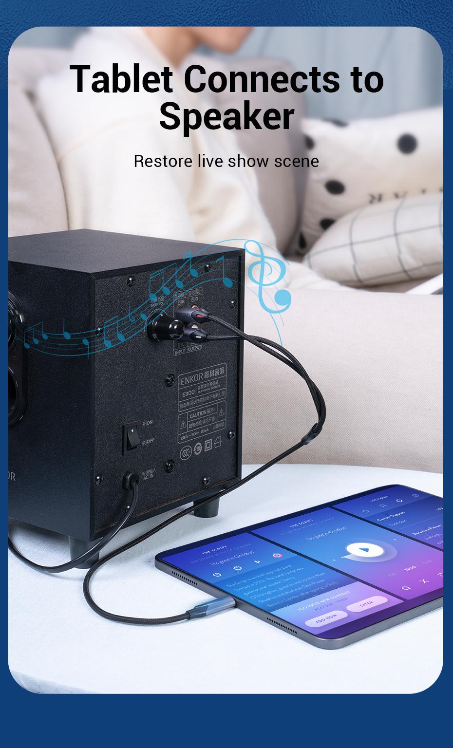 Кабель Vention Type-C-2RCA стерео тюльпани-USB-C Hi-Fi звук AUX DAC ЦАП нейлонове обплетення 2 м Чорний (BGUHH) - фото 7