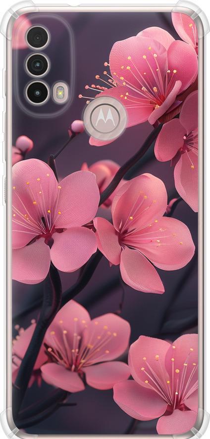Чехол на Motorola E40 Пурпурная сакура (6075sp-2660-42517)