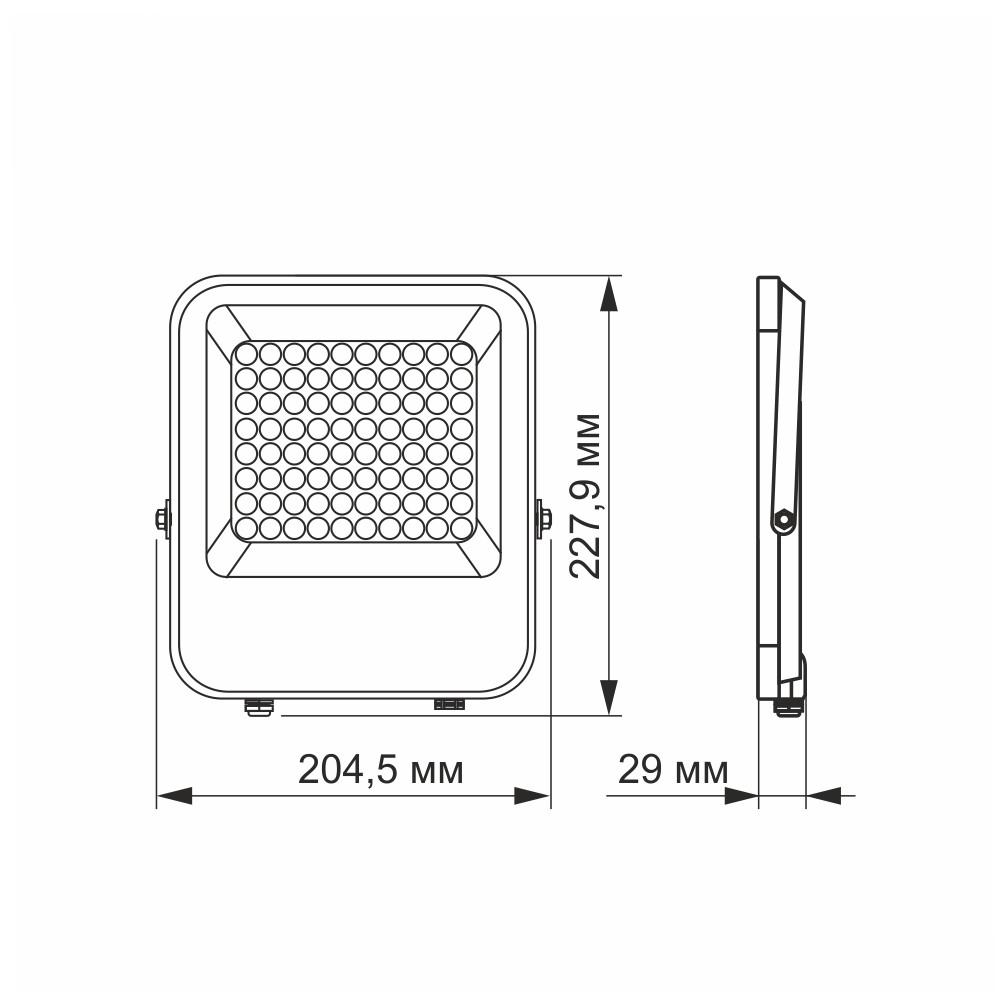 Прожектор Videx VL-F2-505G LED 50W 5000K 220V IP65 - фото 2