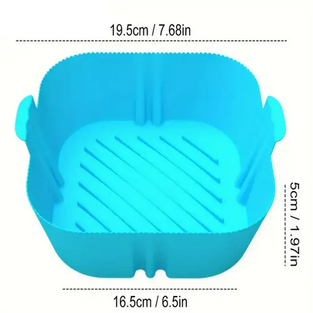 Форма квадратна силіконова для аерогрилю мультипечі та фритюрниці 16,5 см Синій (UK-7777) - фото 3 Форма квадратна силіконова для аерогрилю мультипечі та фритюрниці 16,5 см Синій (UK-7777) - фото 3