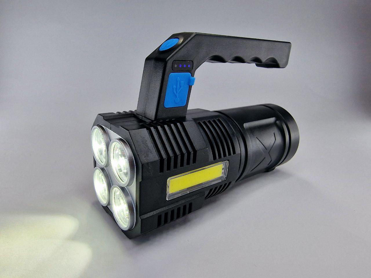 Фонарь светодиодный аккумуляторный с USB-зарядкой Черный (MFL-X508-Black)