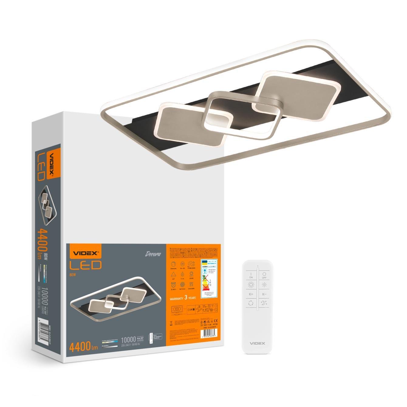 Світильник LED Videx Decora 80W VL-CLD-998-TT функціональний з пультом (67999)