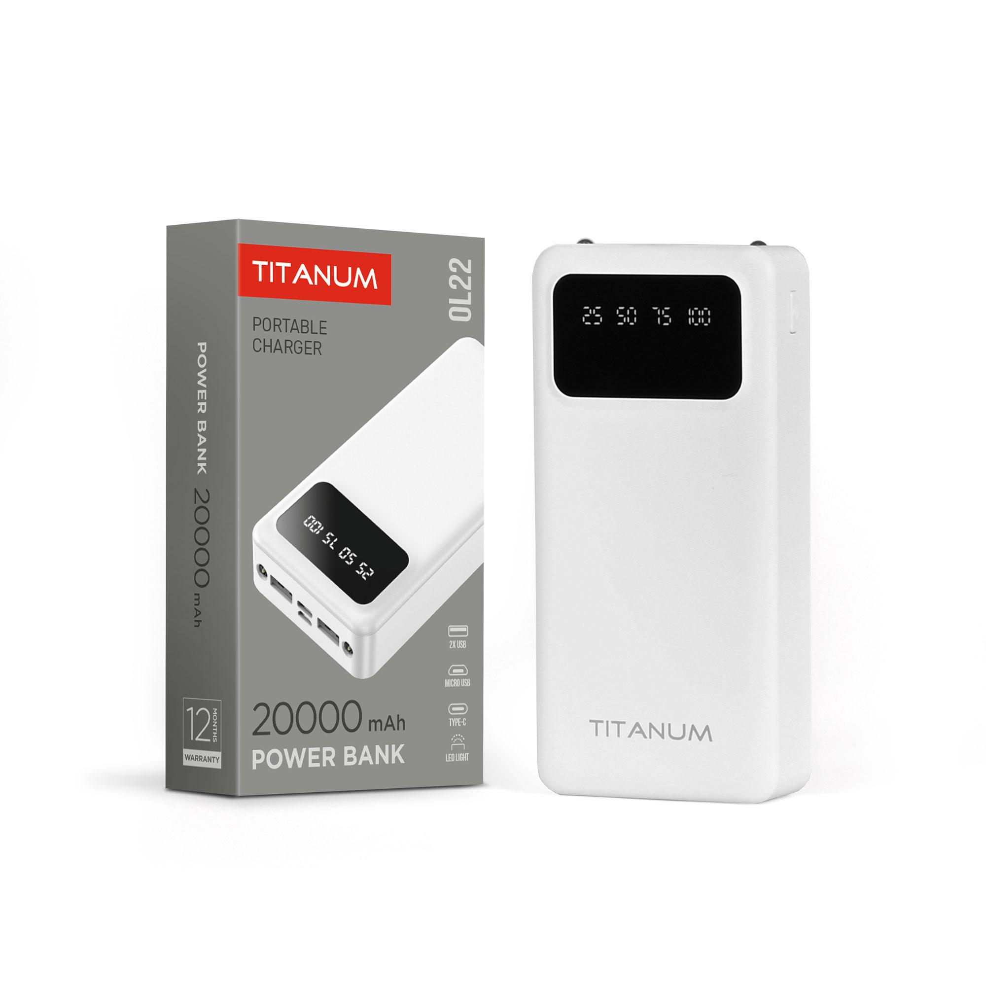 Повербанк TITANUM 20000 mAh OL22 White (TPB-OL22-W)