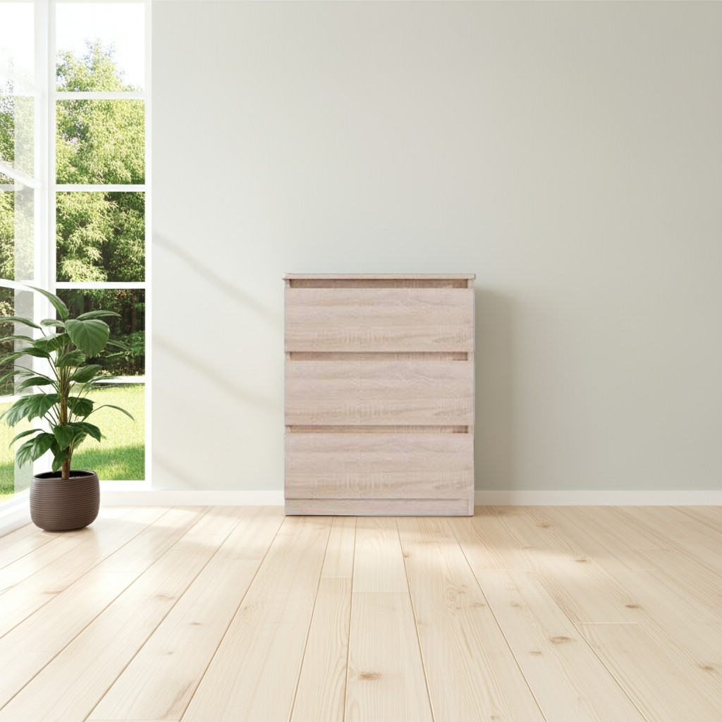 Комод MEBEX на 3 шухляди 60х40х77,4 см Дуб Сонома (VM3B600DS) - фото 1 Комод MEBEX на 3 шухляди 60х40х77,4 см Дуб Сонома (VM3B600DS) - фото 1