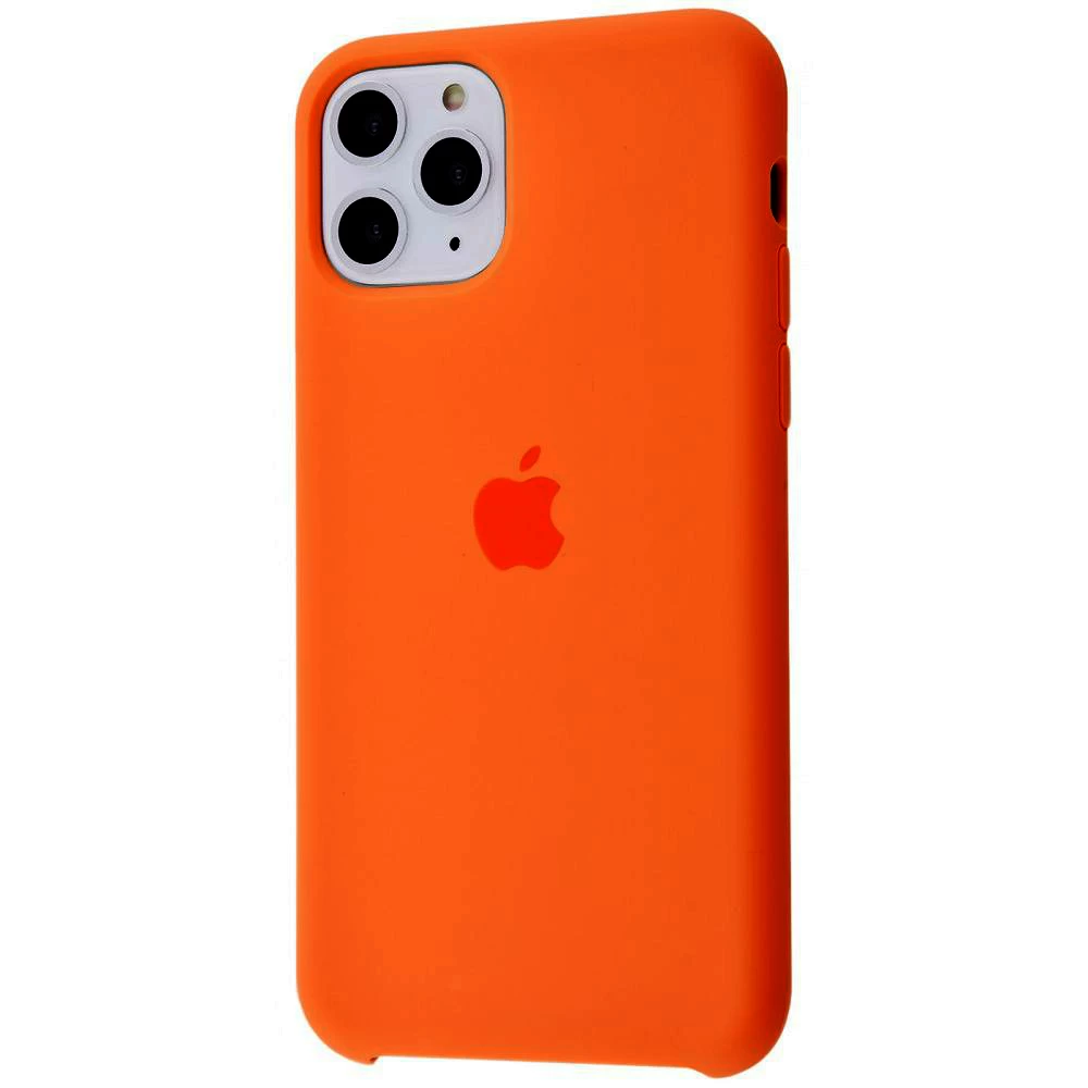 Силиконовый Чехол Накладка Silicone Case для iPhone 11 Pro Max Закрытый низ Orange
