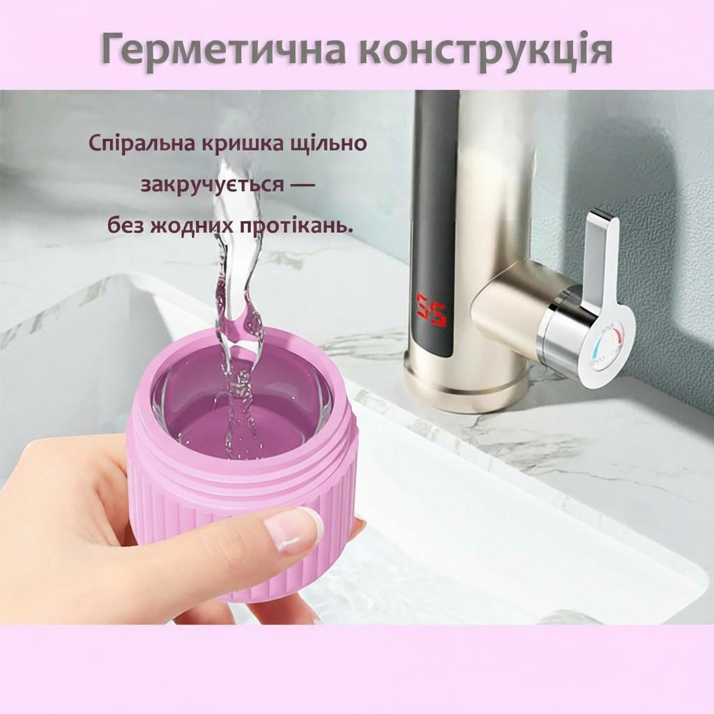 Набор дорожных баночек для путешествий силиконовые 6 шт. 30 и 90 мл в косметичке Фиолетовый (113_5_0_2С) - фото 5