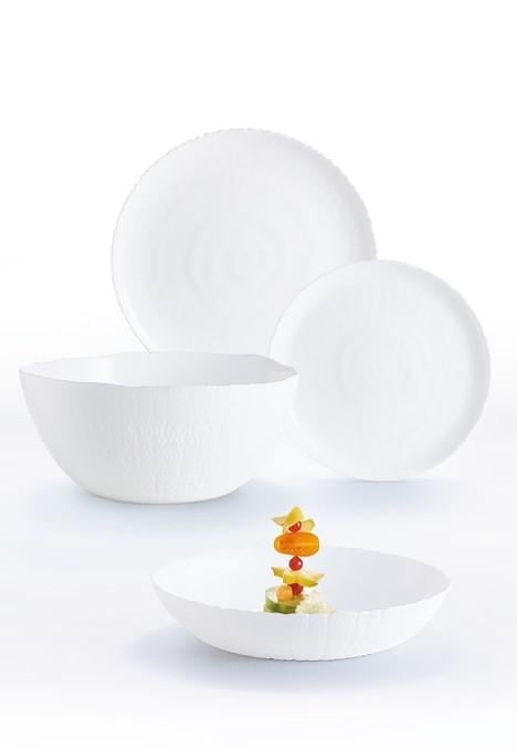 Столовий сервіз зі склокераміки Luminarc Ammonite White на 6 осіб 19 пр. Білий (P9103)
