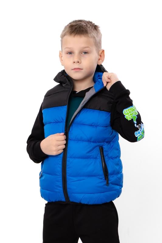 Жилетка для хлопчика стьобана двоколірна Носи Своє XXL Електрик (17361) Жилетка для хлопчика стьобана двоколірна Носи Своє XXL Електрик (17361)