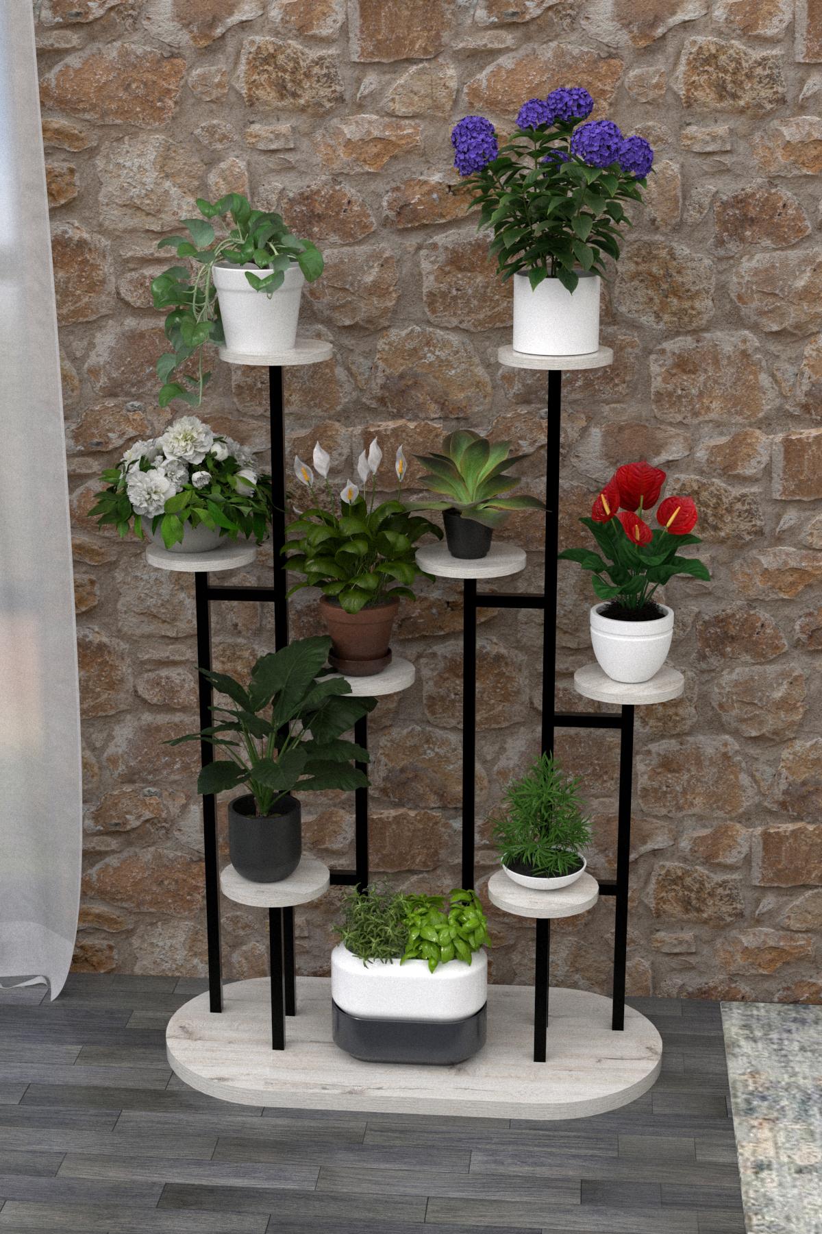 Подставка под цветы EcoLoft FloraRise DSP-1172 в стиле лофт Дуб Кортона (DSP-1172-2)