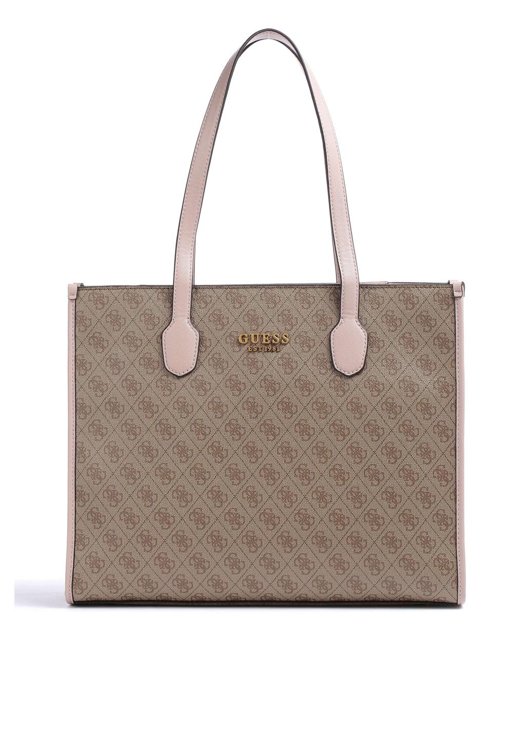 Сумка тоут жіноча з еко шкіри Guess SILVANA GIRLFRIEND TOTE HWSN8665240-LLR Світло-коричневий