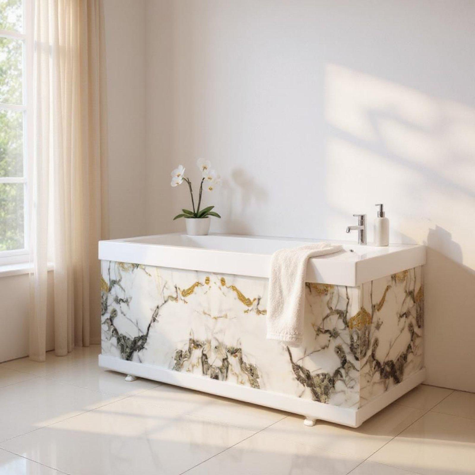 Панель под ванну Мрамор 2025 170 см Белый (2426) - фото 9 Панель под ванну Мрамор 2025 170 см Белый (2426) - фото 9