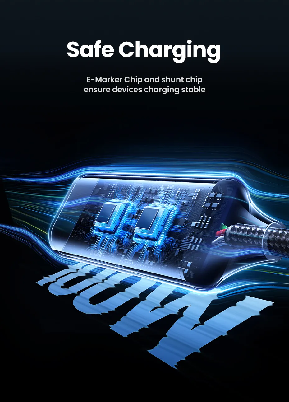 Кабель UGREEN US561 PD 100W 5A USB-C to 2хUSB-C для швидкого заряджання 1,5 м Grey (35087) - фото 3 Кабель UGREEN US561 PD 100W 5A USB-C to 2хUSB-C для швидкого заряджання 1,5 м Grey (35087) - фото 3