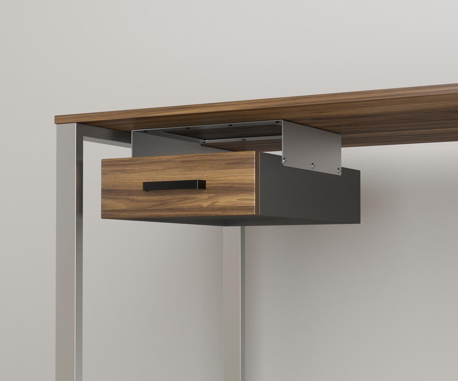 Навісний ящик одинарний для столу Loft Design BX-1 Горіх Модена/Сріблястий (12517766)