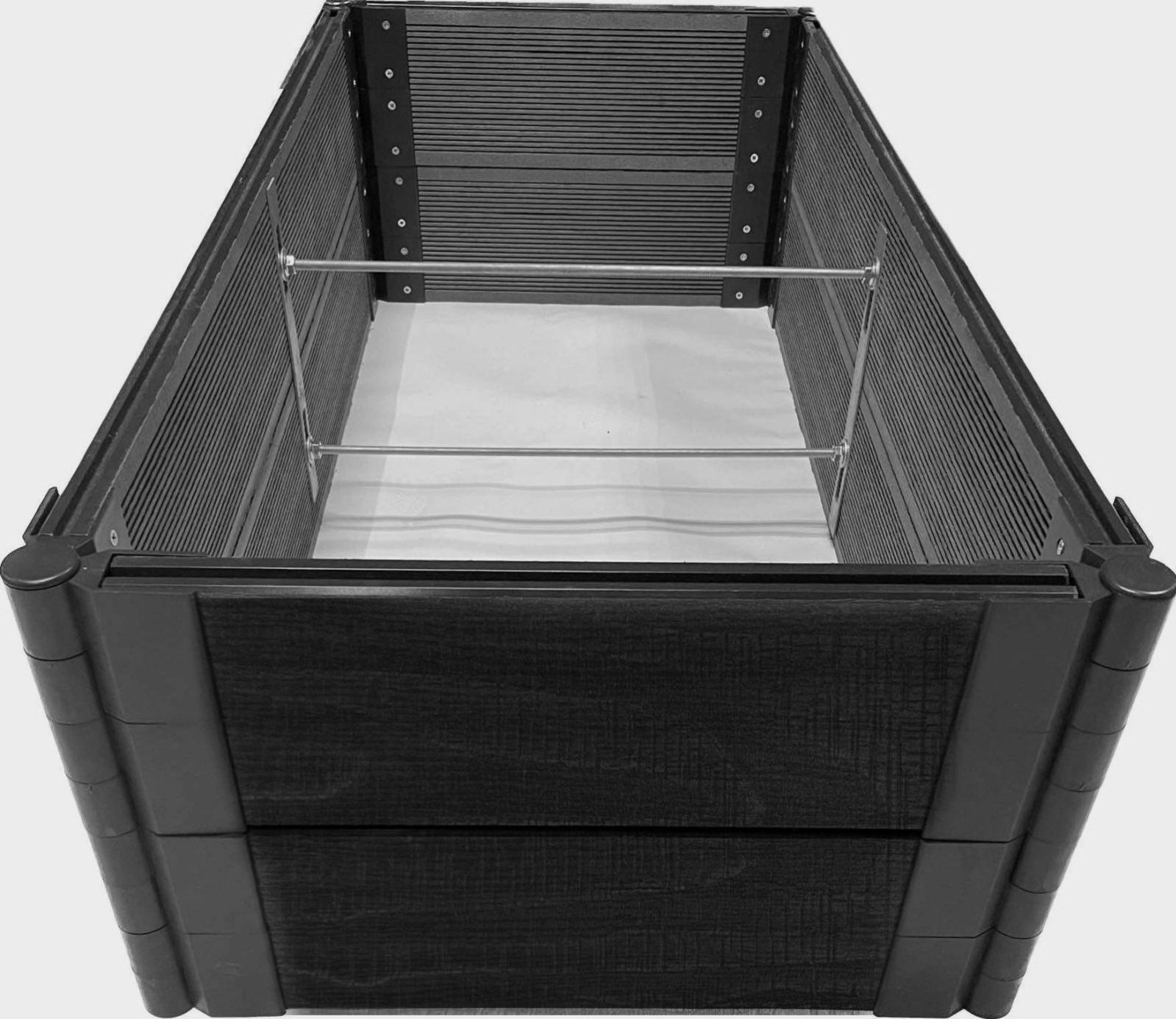 Грядка теплая высокая с ДПК 3D фактура 300х1000х3000 мм Антрацитовый (10258023)