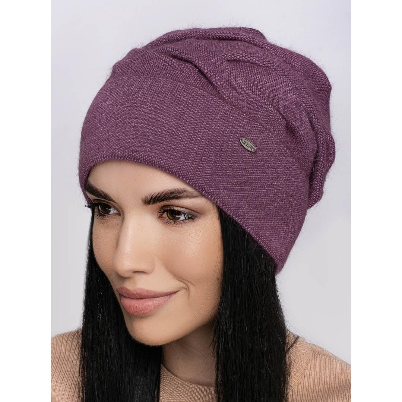 Шапка ангоровая женская Leks Фантазия one size Инжир - фото 1 Шапка ангоровая женская Leks Фантазия one size Инжир - фото 1