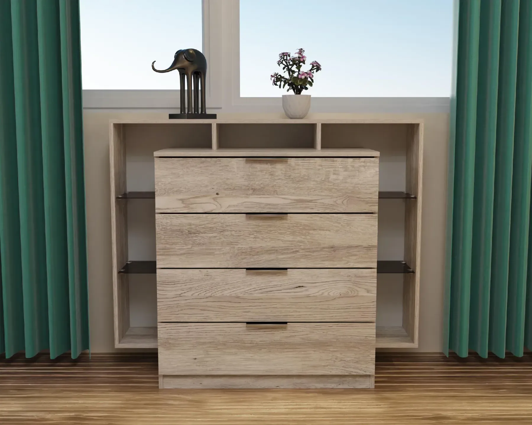 Комод Kontinent Крістал 120х45х100 см Самоа Димчастий (79644179) - фото 5 Комод Kontinent Крістал 120х45х100 см Самоа Димчастий (79644179) - фото 5