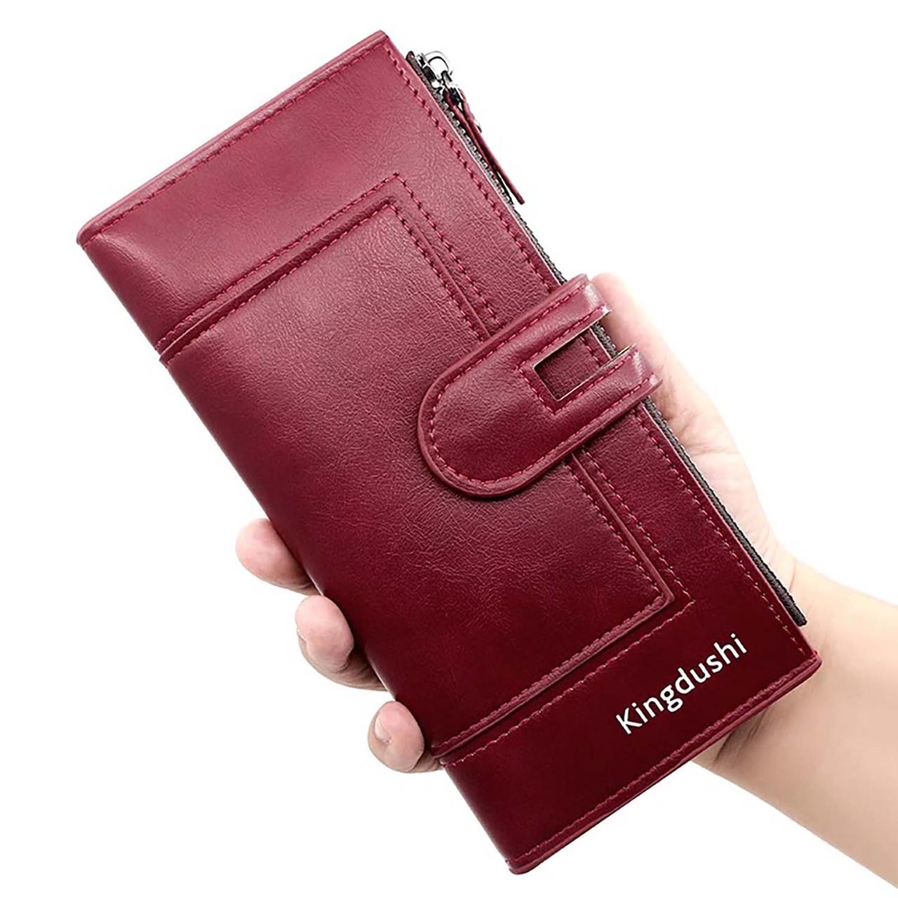 Гаманець жіночий Kingdushi з кишенею для телефону 19х10 см Червоний - фото 6