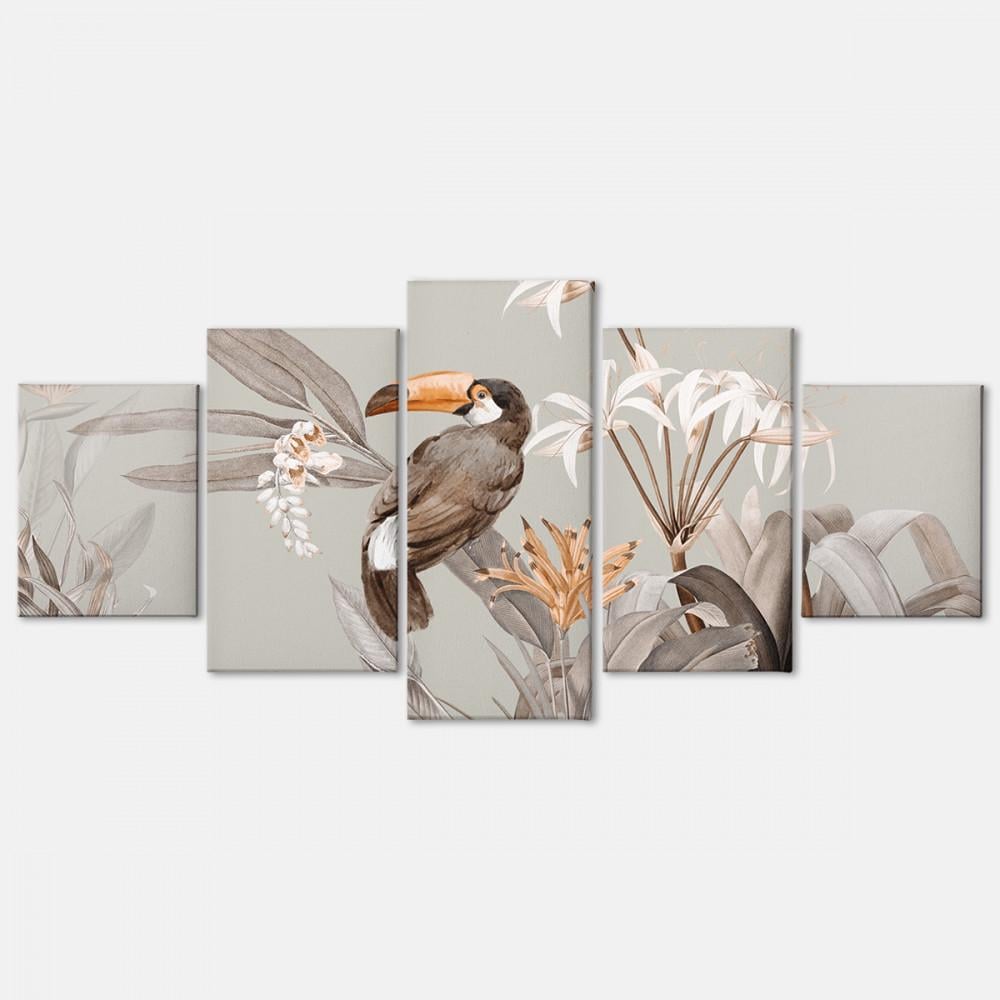 Модульная картина Malevich Store Тукан из пяти частей 162x80 см (MK53603)