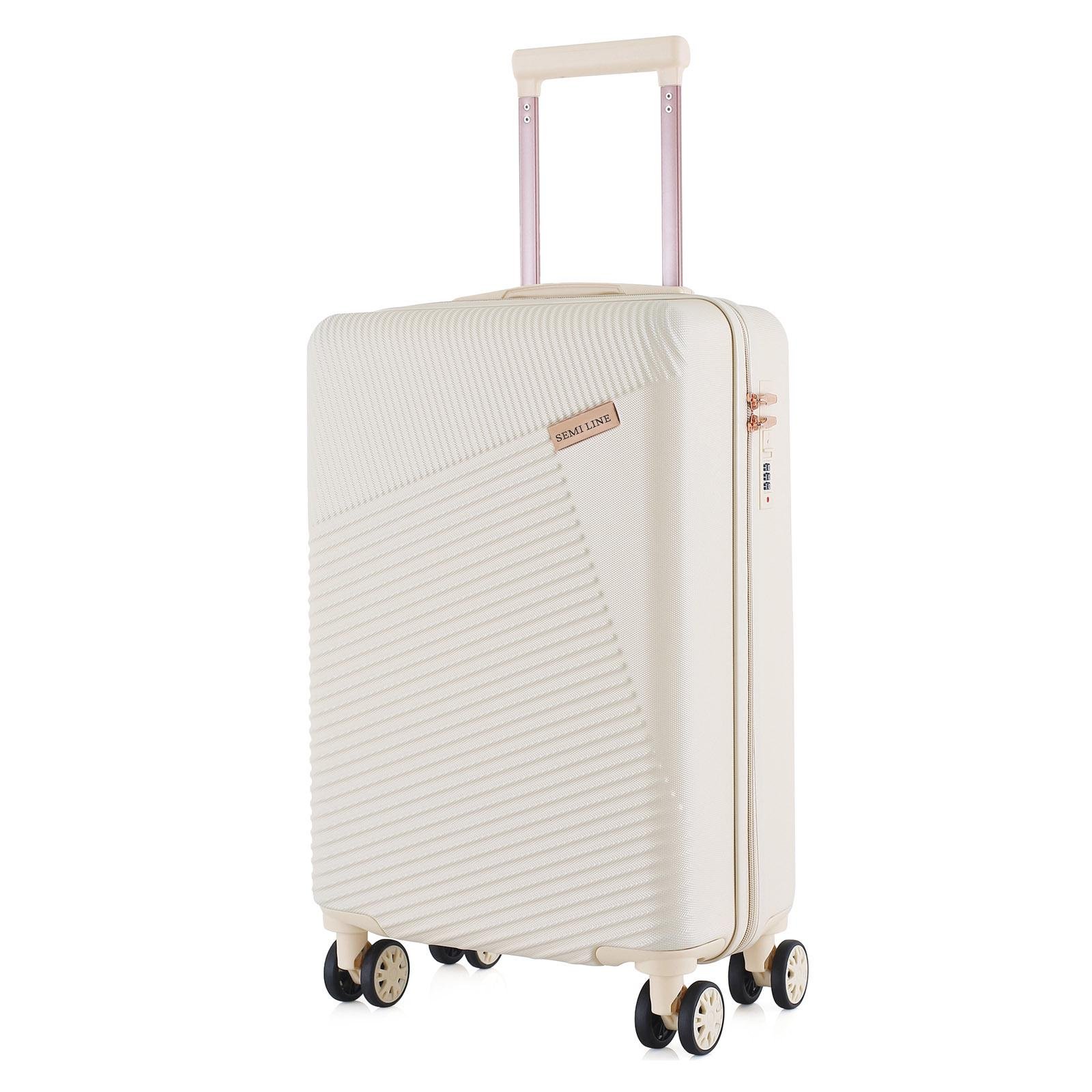Валіза SEMI LINE 20" ручна поклажа на 4 колесах ABS-пластик кодовий замок прихований об'єм 40 л Бежевий