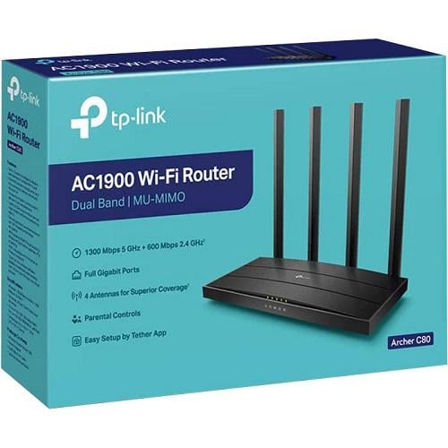 Маршрутизатор TP-Link Archer C80 AC1900 беспроводной 4xGE LAN 1xGE WAN MU-MIMO Beamforming 2,4 ГГц 5 ГГц (558200) - фото 4