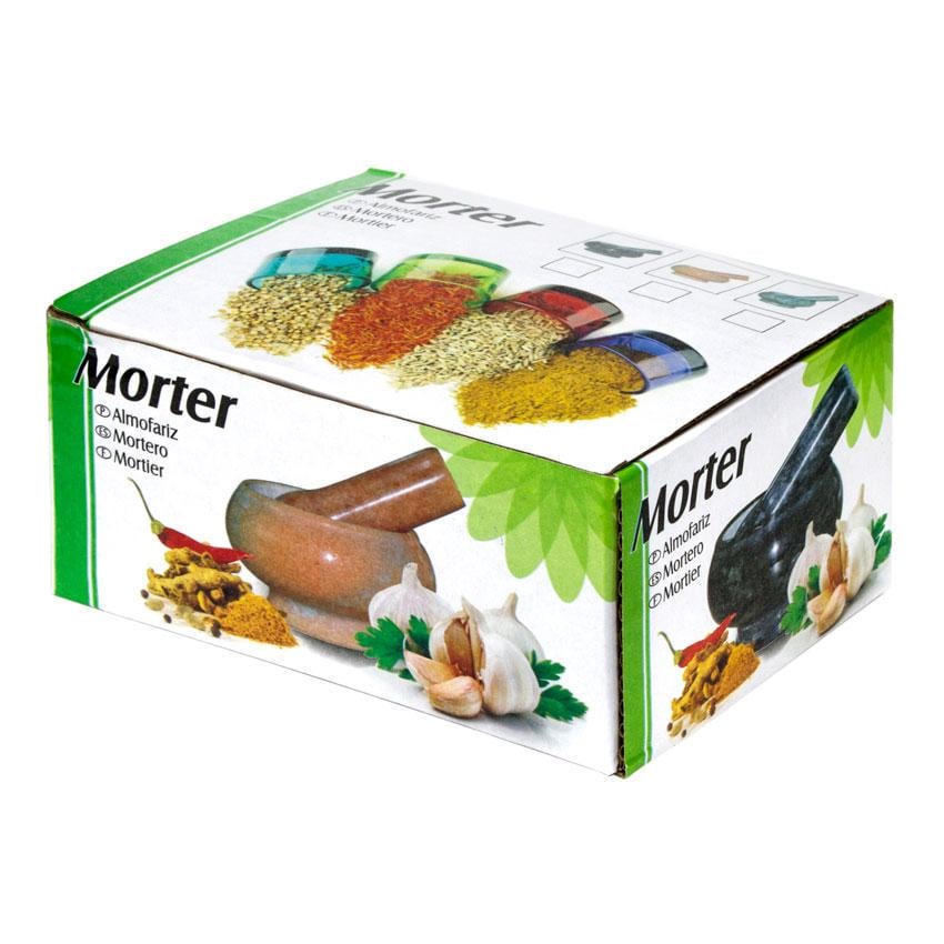 Ступка с пестиком натуральный камень 9х9х4,7 см Светло-серый (26852) - фото 3