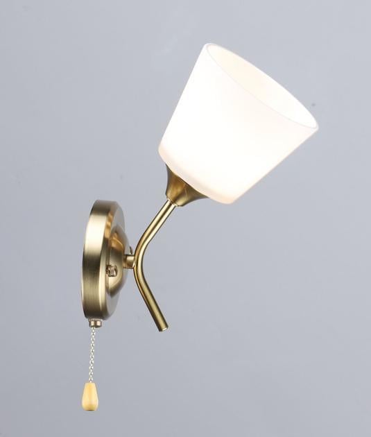 Бра настінне Valeso з мотузковим вимикачем Е27 IP20 N6628/1W 60W Мідний (28686933)