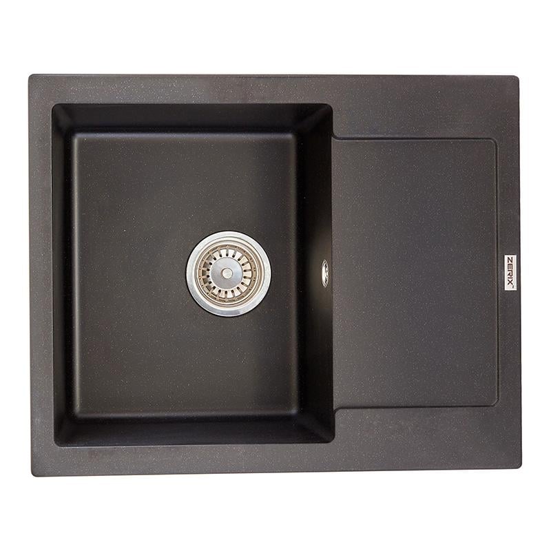 Мойка кухонная Zerix ZS-6250S-14 гранитная врезная прямоугольная Черный (ZX4594)
