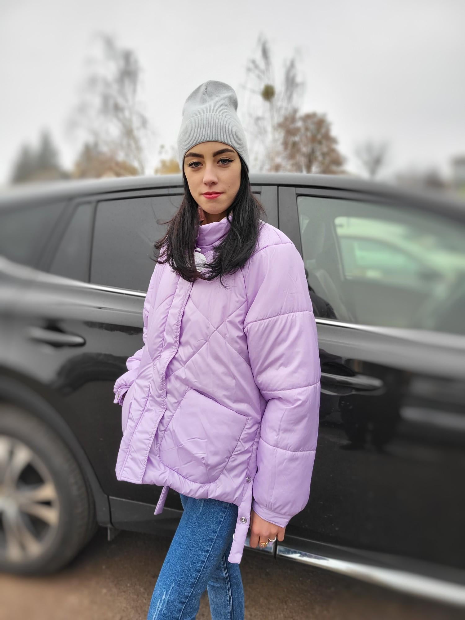 Куртка женская евро зима р. 46-48 Сиреневый (А-1697)