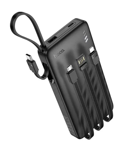 Батарея портативная Hoco J146 Night Tide Power Bank With 4 Cables 10000mAh Black