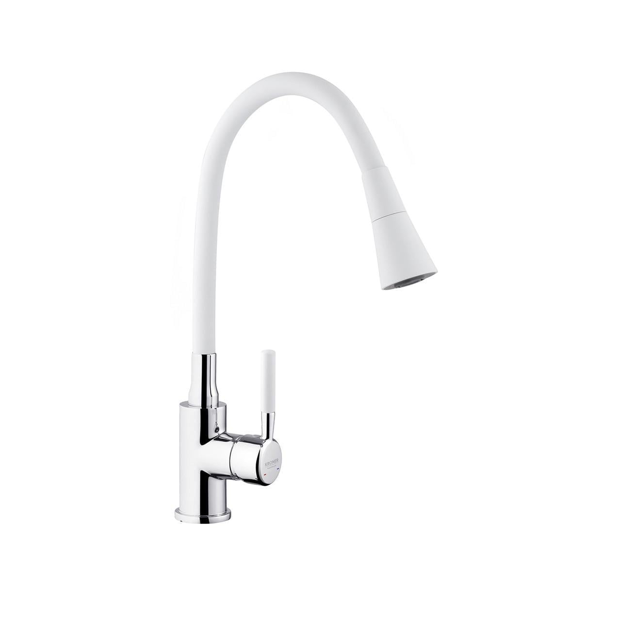 Смеситель для кухни Kroner KRM Kuche C132WHI Смеситель для кухни Kroner KRM Kuche C132WHI
