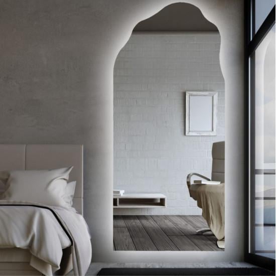 Зеркало дизайнерское фигурное с подсветкой без рамы Okite 172x100 см