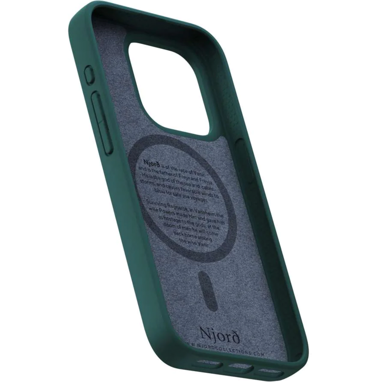 Чохол накладка Njord Salmon Leather MagSafe Case for iPhone 15 Pro, Dark Green (NA53SL02) - фото 7