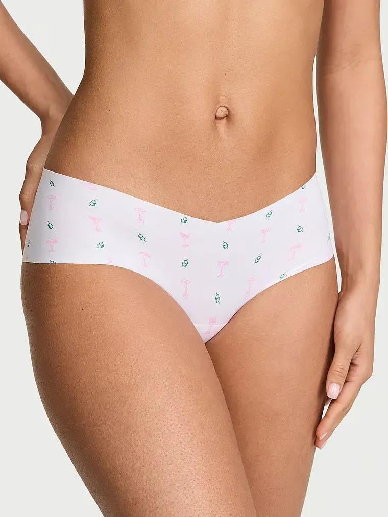 Трусики чики Victoria's Secret No-Show Cheeky Panty White Ground Martinis M Белый (27274531)