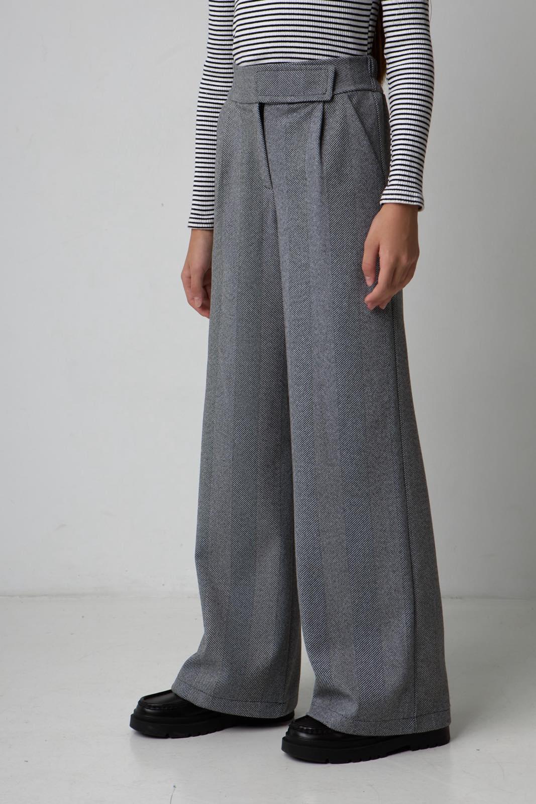 Брюки-палаццо для девочки Valza 3419 диагональ шерстяные 134 см Серый