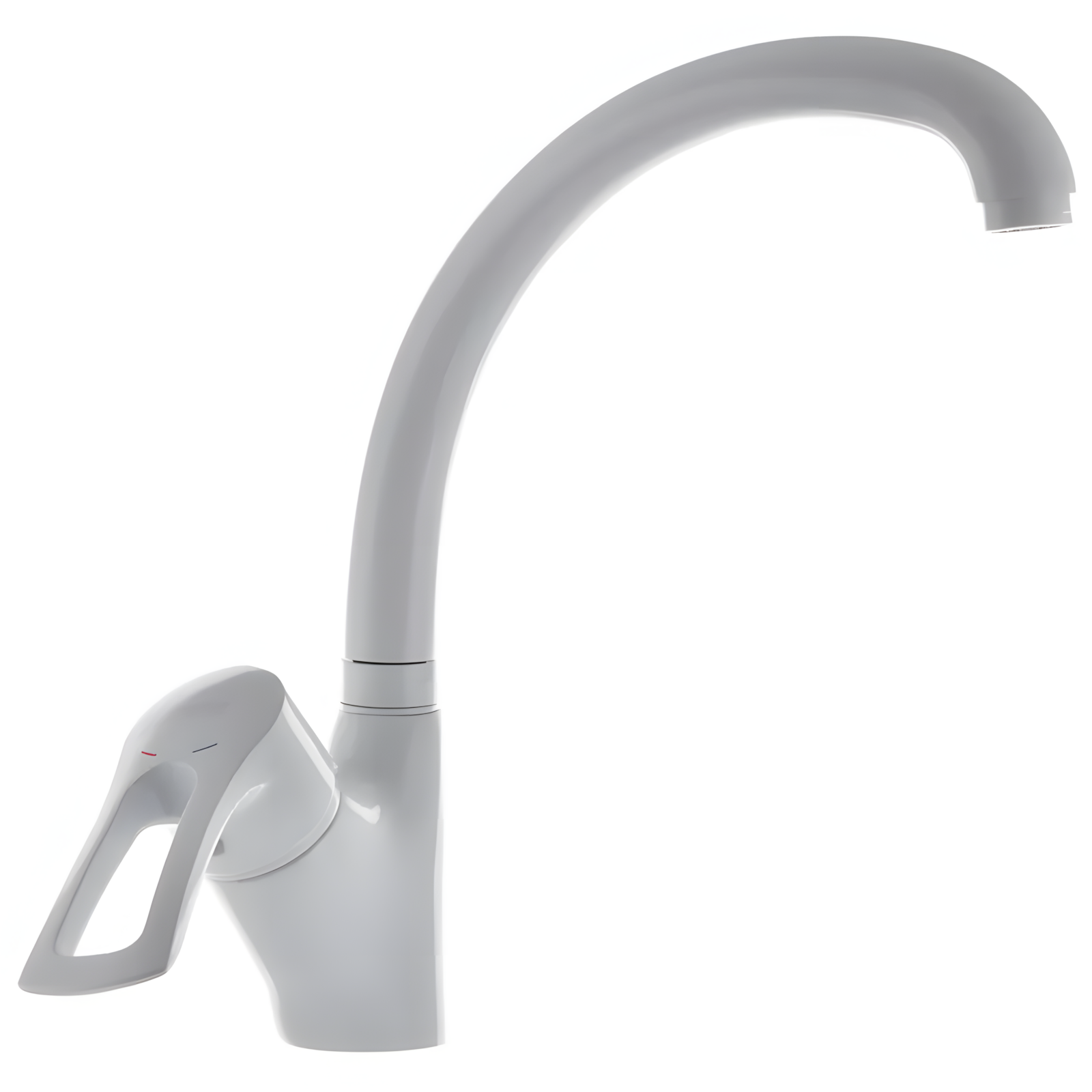 Кран для кухни с высоким изливом однорычажный Haiba HANSBERG-011 латунь Белый (b-HB0202)