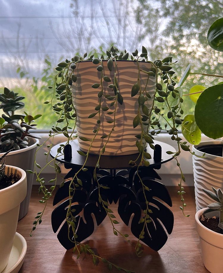 Подставка металлическая для цветов-вазонов NC Home Leaf Черный (110398)