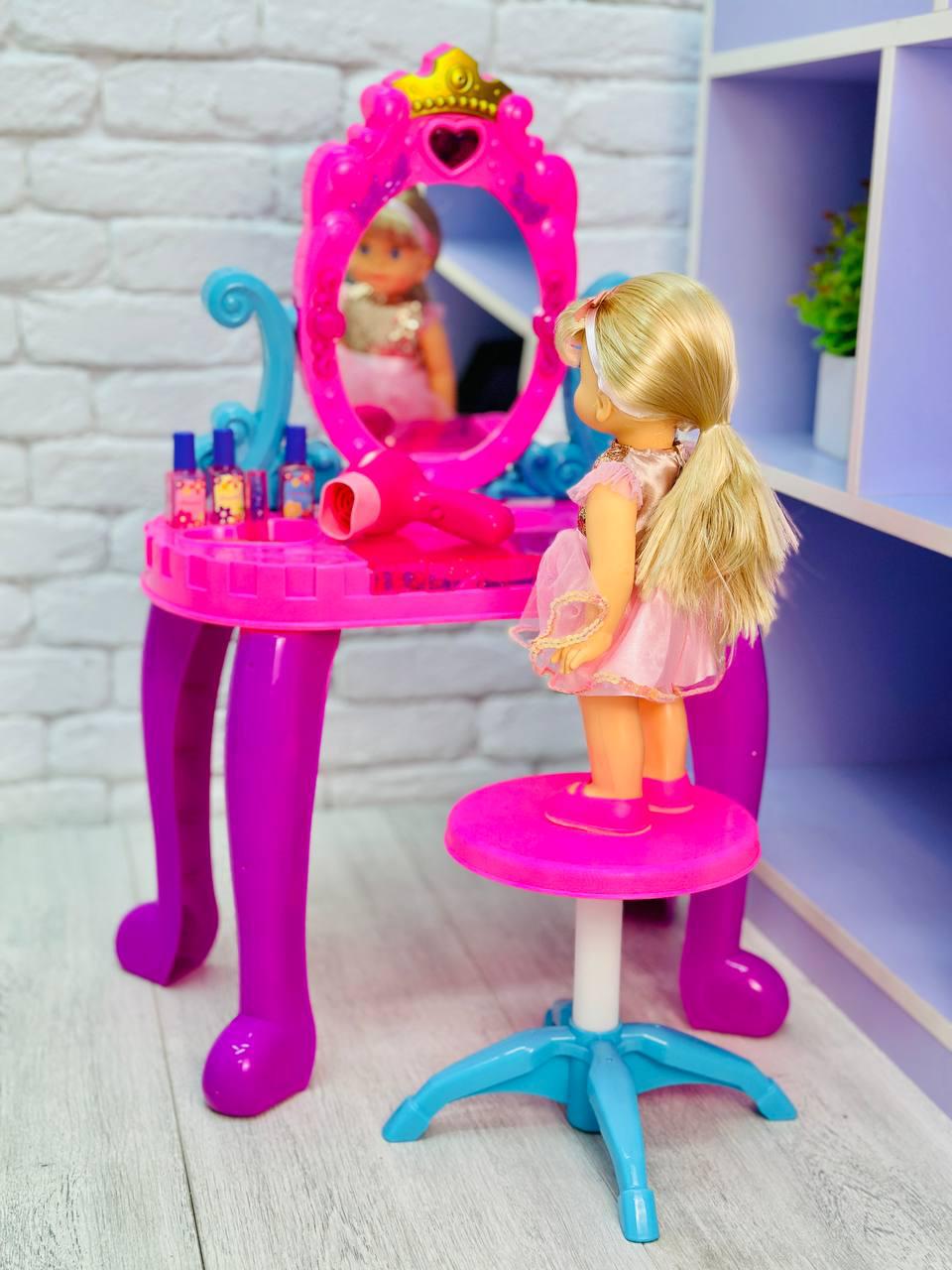 Детское игрушечное трюмо для девочки с зеркалом/стульком/аксессуарами (2793280119) - фото 5 Детское игрушечное трюмо для девочки с зеркалом/стульком/аксессуарами (2793280119) - фото 5