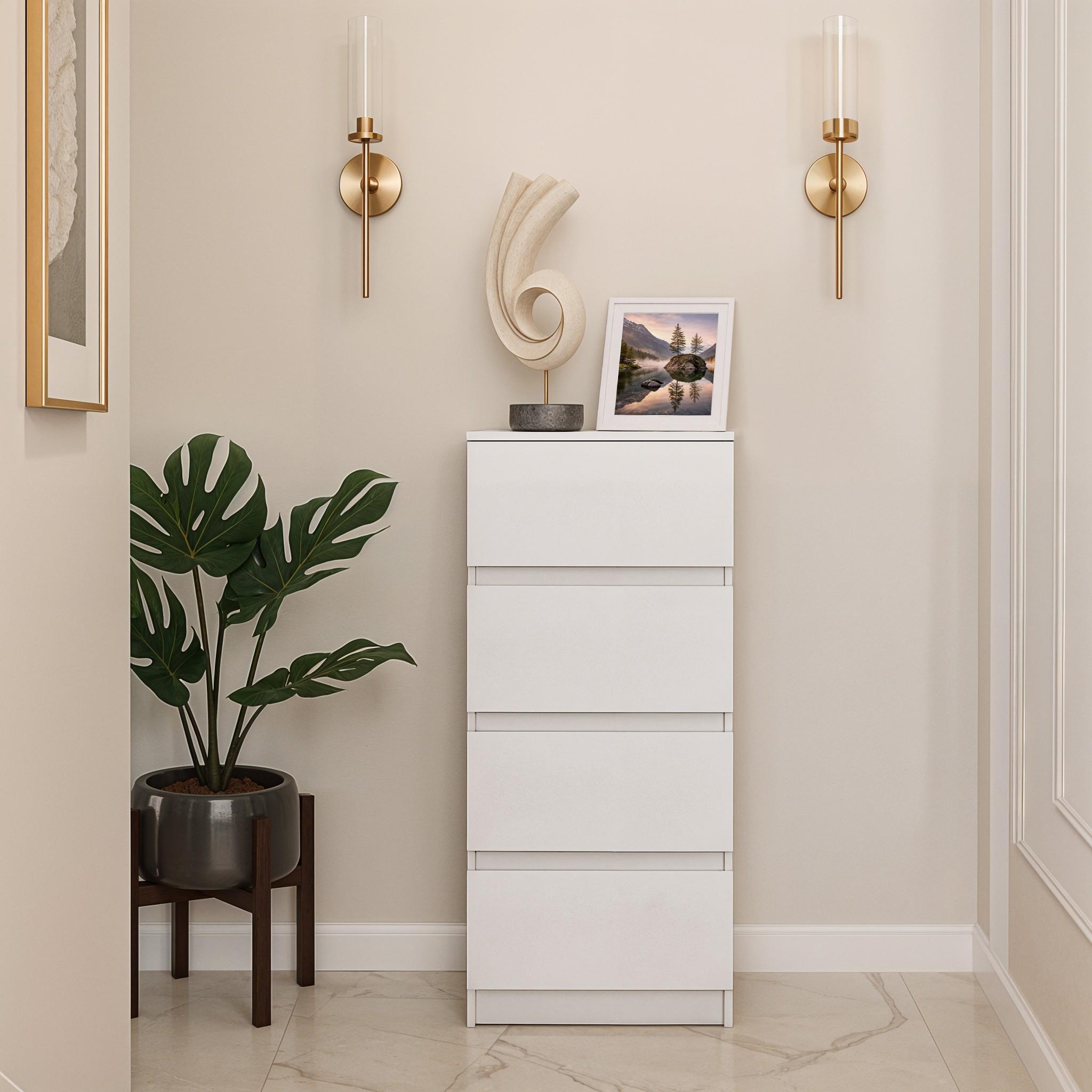 Комод на 4 шухляди без ручок Lusi 400х370х900 мм Білий Комод на 4 шухляди без ручок Lusi 400х370х900 мм Білий