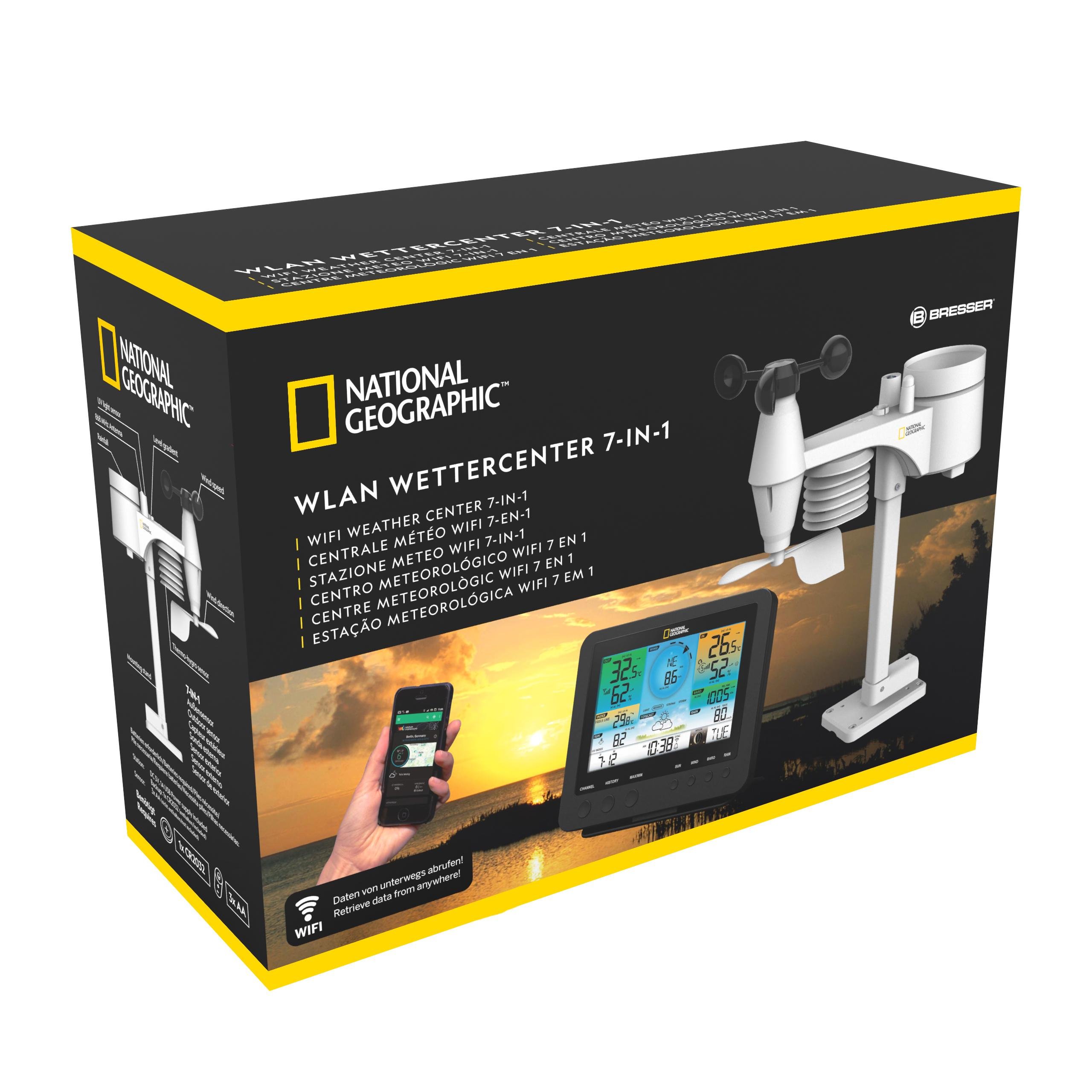 Метеостанция National Geographic WIFI Colour Weather Center 7in1 Sensor (9080600) - фото 6