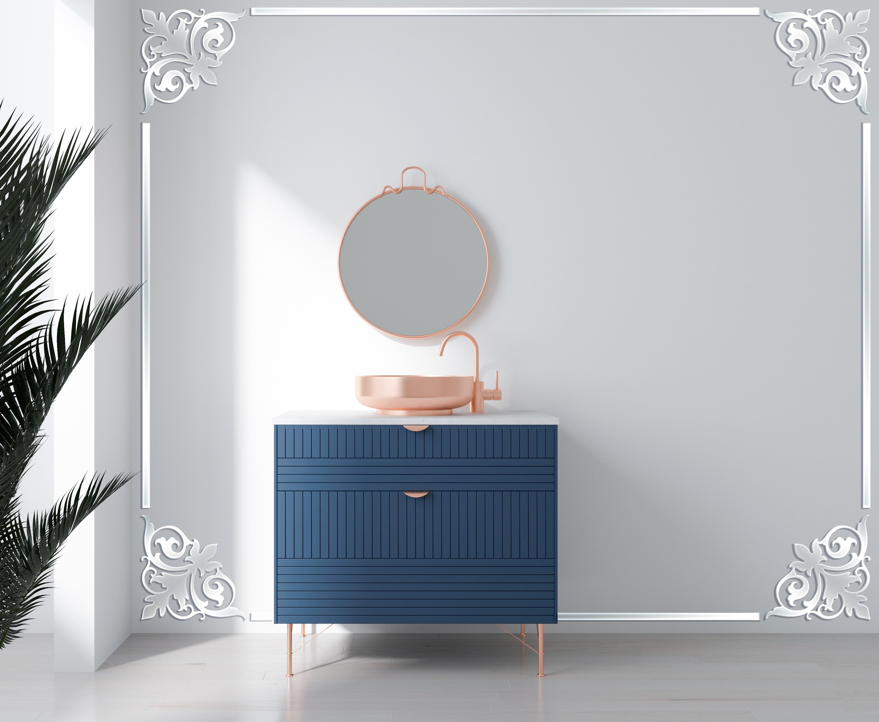 Комплект зеркального декора угловой DFA Узор для стен и мебели 4 шт. Серебряный (YA00039-1-S)