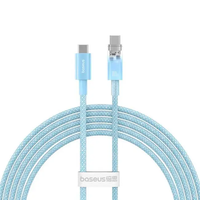 Кабель BASEUS Explorer Series Fast Charging Cable with Smart Temperature Control Cable Type-C to Type-C 100W 2 м P10319703311-01 Blue