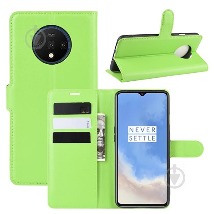 Чехол-книжка Litchie Wallet для OnePlus 7T Green (hub_GItW25552) - фото 2